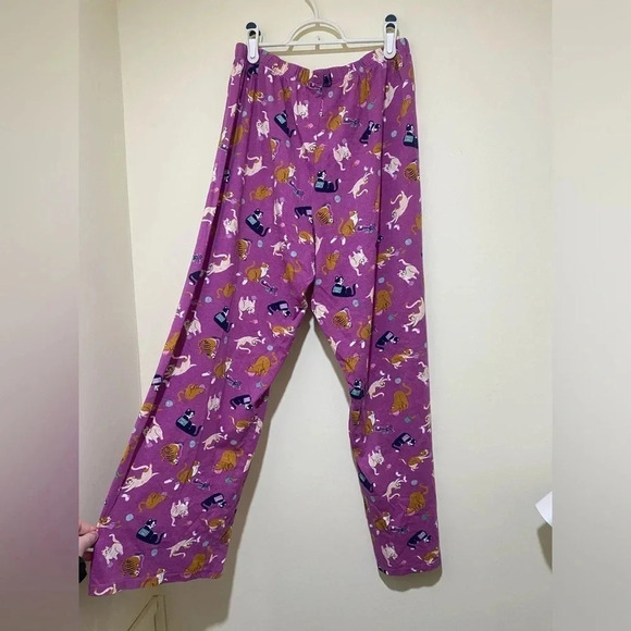 Women’s Cat  Print Anko brand purple lounge pyjama pants size medium 100% cotton - Picture 9 of 11